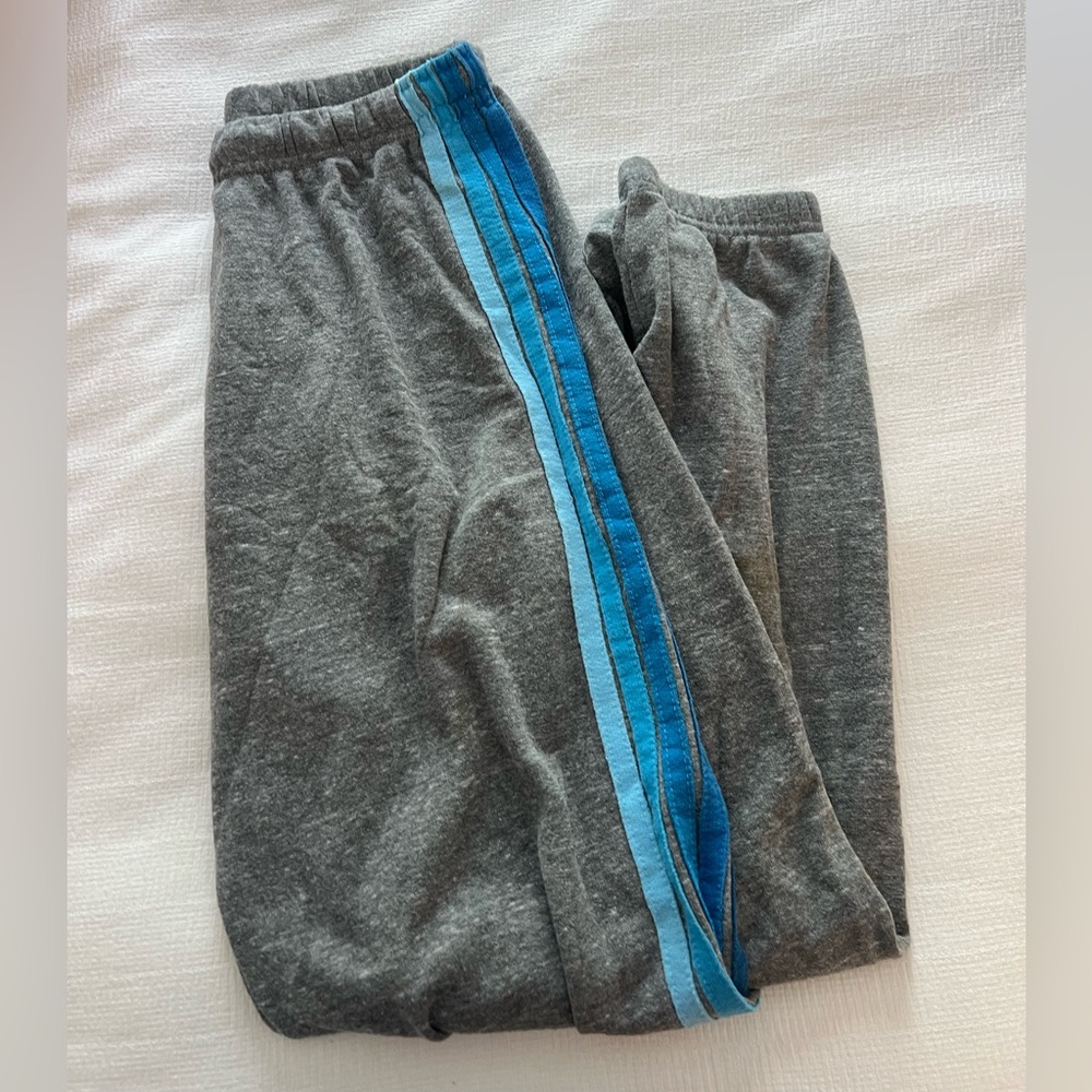 Aviator Nation Gray and Blue Joggers with Sporty Stripe